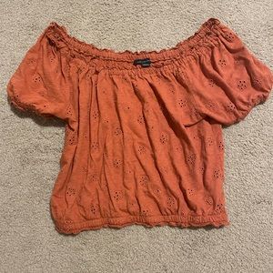 ae orange off the shoulder top